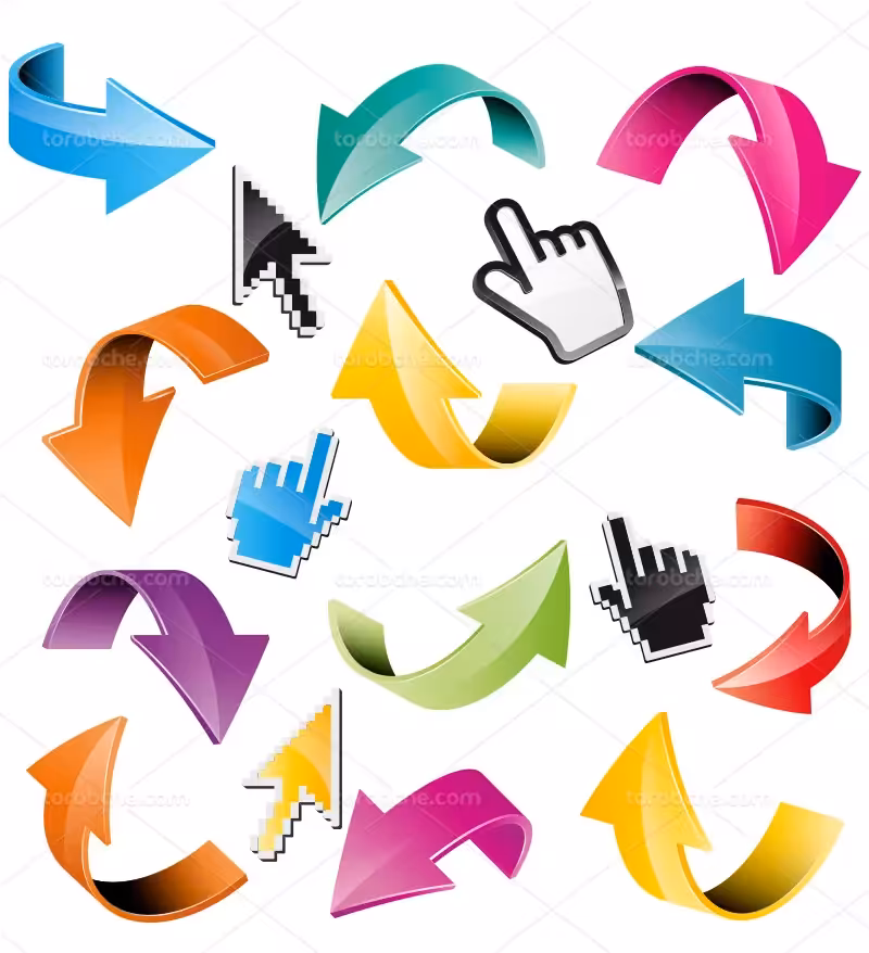 وکتور انواع فلش های رنگی | گرافیک با طعم تربچه