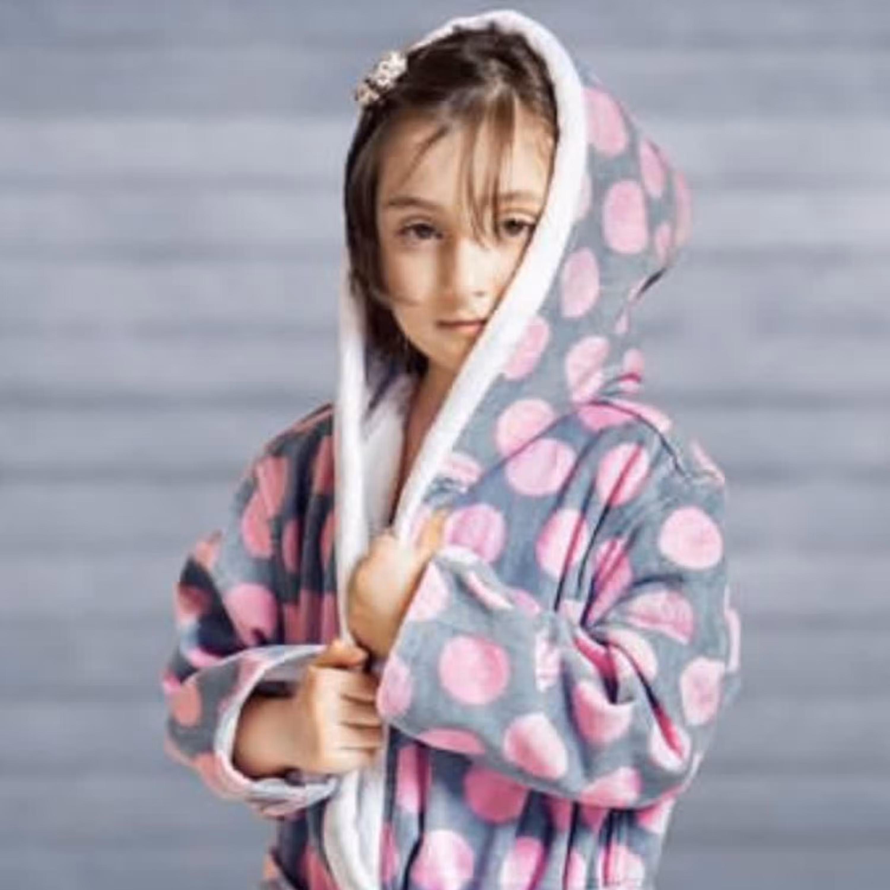 حوله تنپوش کودک پودایران طرح کیتی طوسی سایز 80 (100درصد پنبه) ضد حساسیت و باکتری