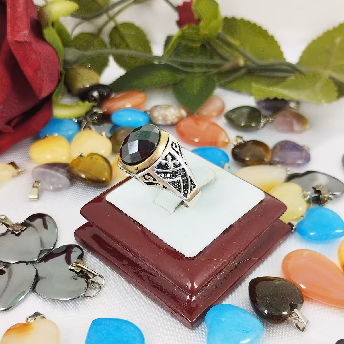 انگشتر نقره مردانه عقیق مشکی سلین کالا  کد 11808152 