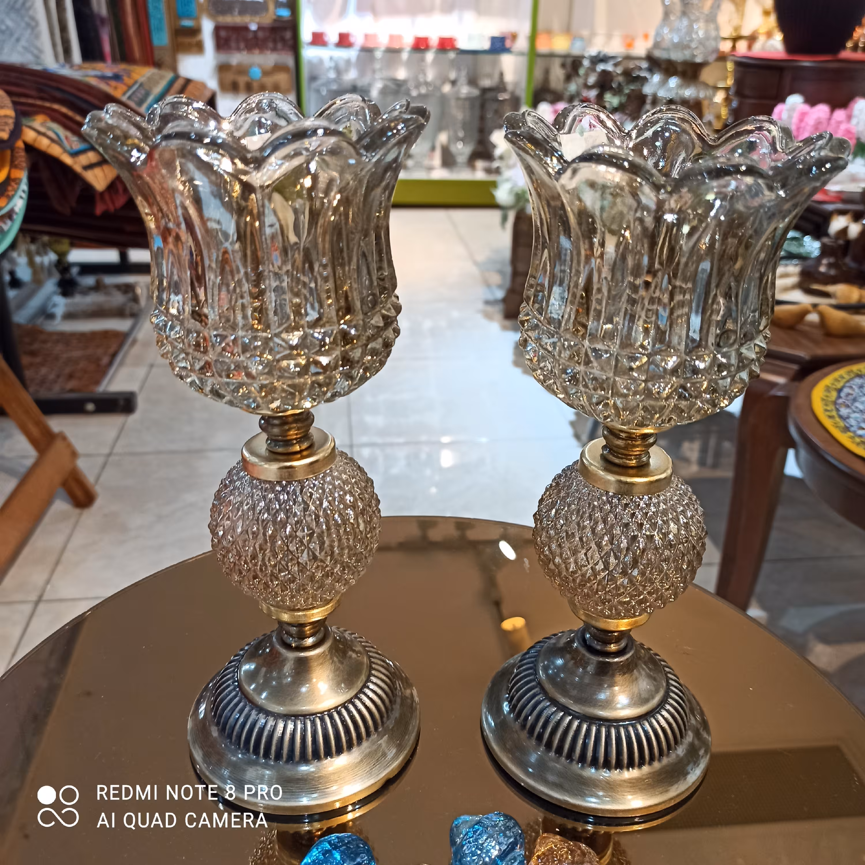 شمعدان شمعدان شیشه ای شمعدان جفت شمعدان کوچک دکوری وتزئینی