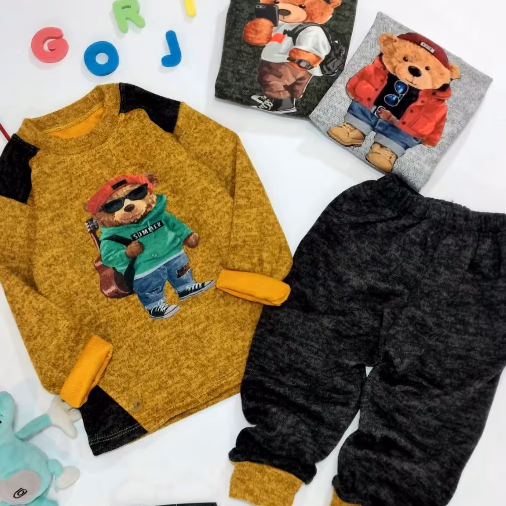 بلوز شلوار طرح تدی پسرانه