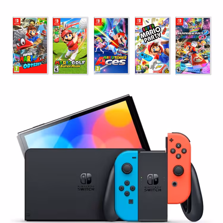 نینتندو سوییچ اولد – جوی کان قرمز/آبی   باندل بازی‌های حرکتی Super Mario