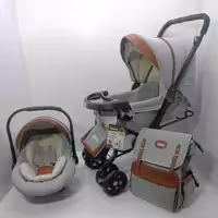 کالسکه سه تکه ارابه  و کریرو کیف نوزادی عکس با اسکلت دلیجان هست