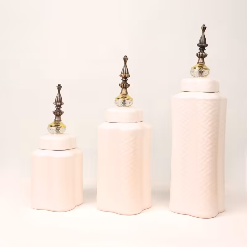 بانکه سرامیکی سفید 3 عددی