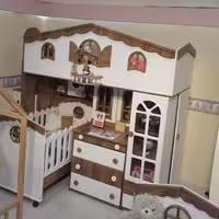 کلبه ی نوزاد و نوجوان به همراه میز طبقه تخت کوچک  HI BABY