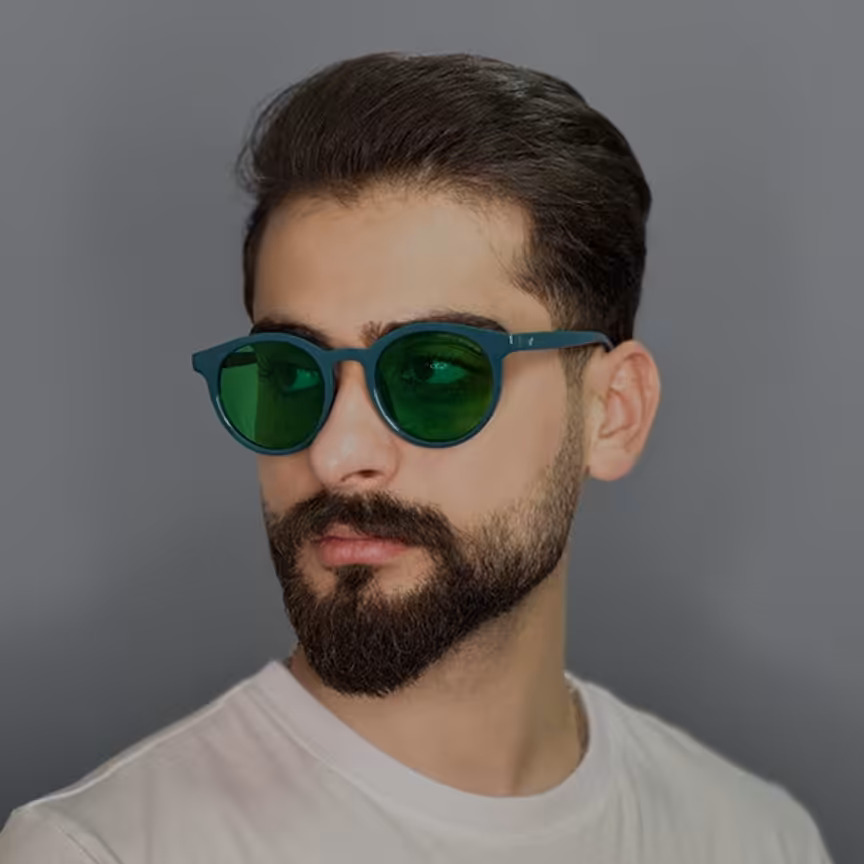 عینک آفتابی مردانه اورجینال سبز برند جنتل مانستر گرد یووی400