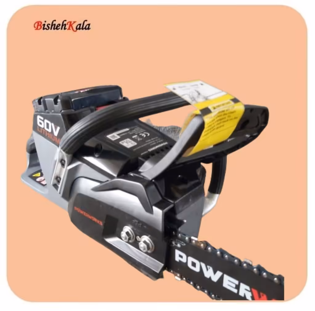 اره زنجیری شارژی POWERWORKS پاور ورکس 60 ولت