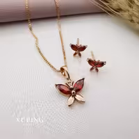 نیم ست پروانه ای با نگین اتریشی اصل