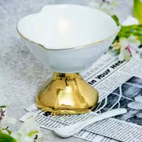 بستنی و انار خوری لوئیز خط طلا با قاشقک پایه کویینگ 