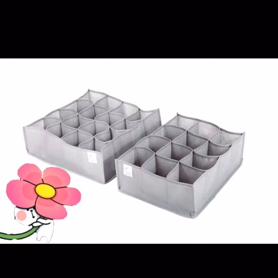 نظم دهنده کشو 16 خانه پارچه ای رنگ طوسی 