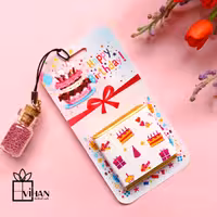 گیفت شکلات تولد مبارک با آویز شیشه ای مینیاتوری1