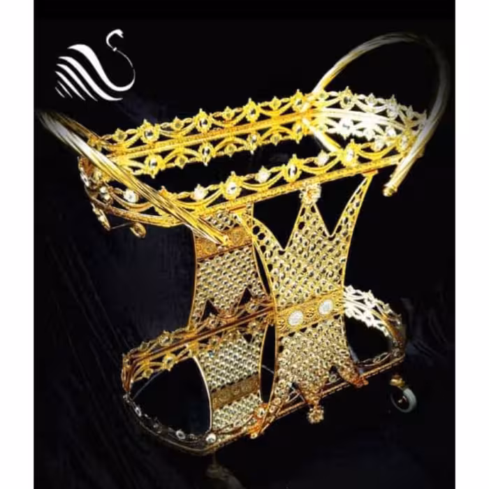 میز 2 طبقه چرخدار متوسط تاجی کد 229