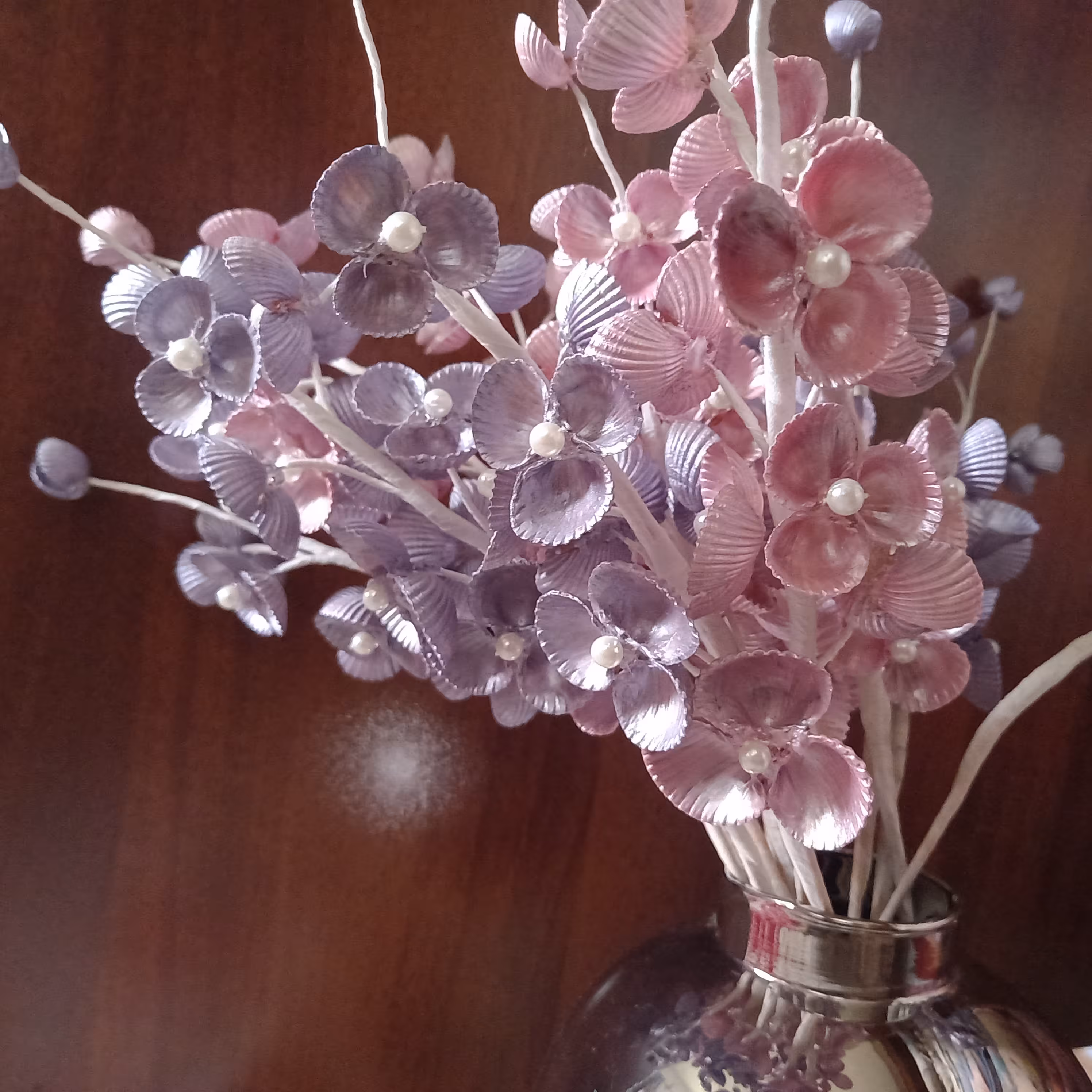 شاخه گل مصنوعی صدفی 