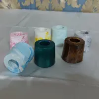 شمعدان پایه کوتاه سه و نیم سانتی متری سنگ مصنوعی برند ساتین