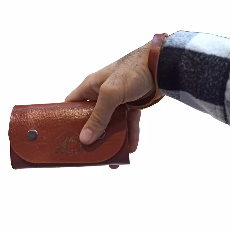 کیف ادویه چرم طبیعی دست دوزی شده 4 مخزنه