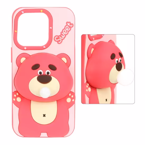 قاب گوشی سیلیکونی برجسته آدامس بادکنکی برای iPhone 15 Pro /14 Pro /13 Pro - طرح 13