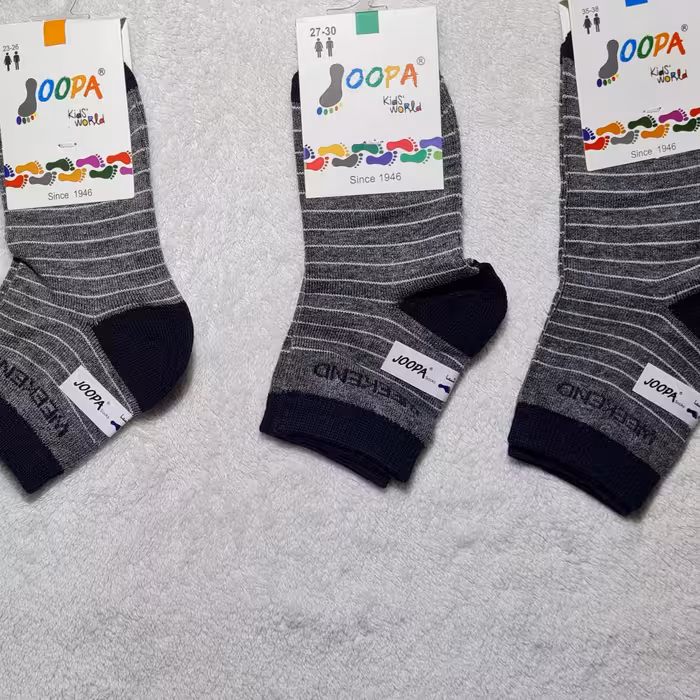 دو عدد جوراب نیمساق بچگانه دخترانه پسرانه پنبه ای خط دار افقی
برند باکیفیت جوپا
در سه سایز طوسی ارسال رایگان 
