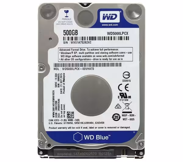 هارددیسک اینترنال وسترن دیجیتال مدل Blue WD5000LPCX ظرفیت 500 گیگابایت