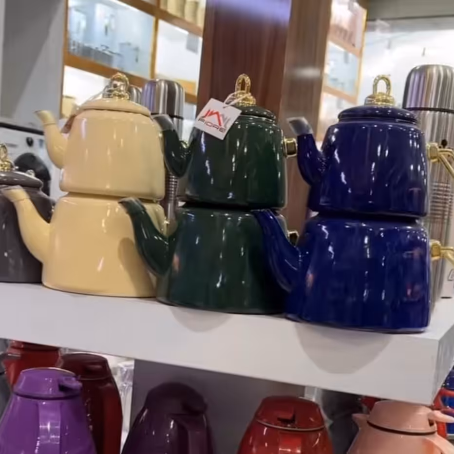 کتری قوری  طرح ترک  در  رنگبندی طبق عکس  بسیار  شیک