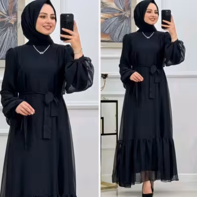 پیراهن روزمره زنانه کرپ ستایش مدل ماکسی