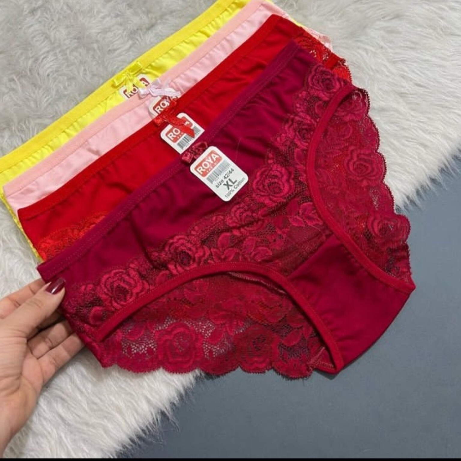 شورت نخ پنبه دانتل دار مناسب سایز 44 تا 50