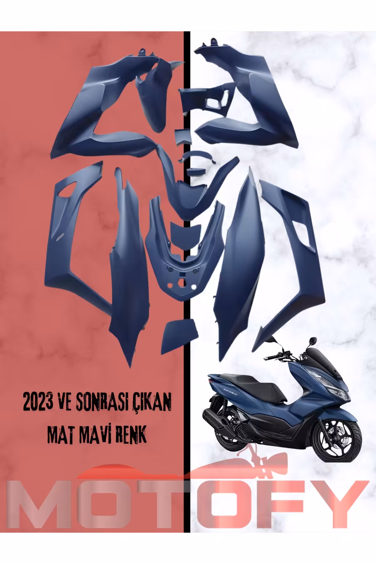 لوازم یدکی موتورسیکلت HONDA PCX 125 2023 2024 KOMAN MAT MATER BLUE با کیفیت MOTOFY