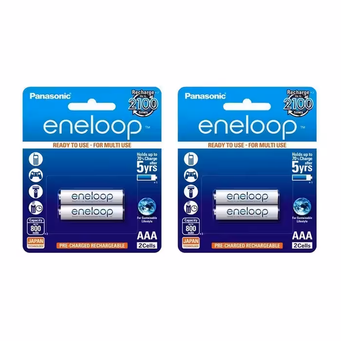 باتری نیم قلمی قابل شارژ پاناسونیک مدل eneloop 800mAh بسته 4 عددی