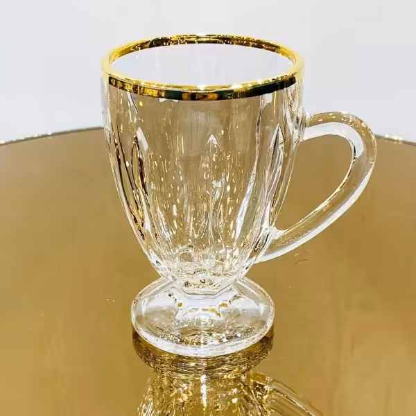 ماگ چایخوری لب طلا و نقره