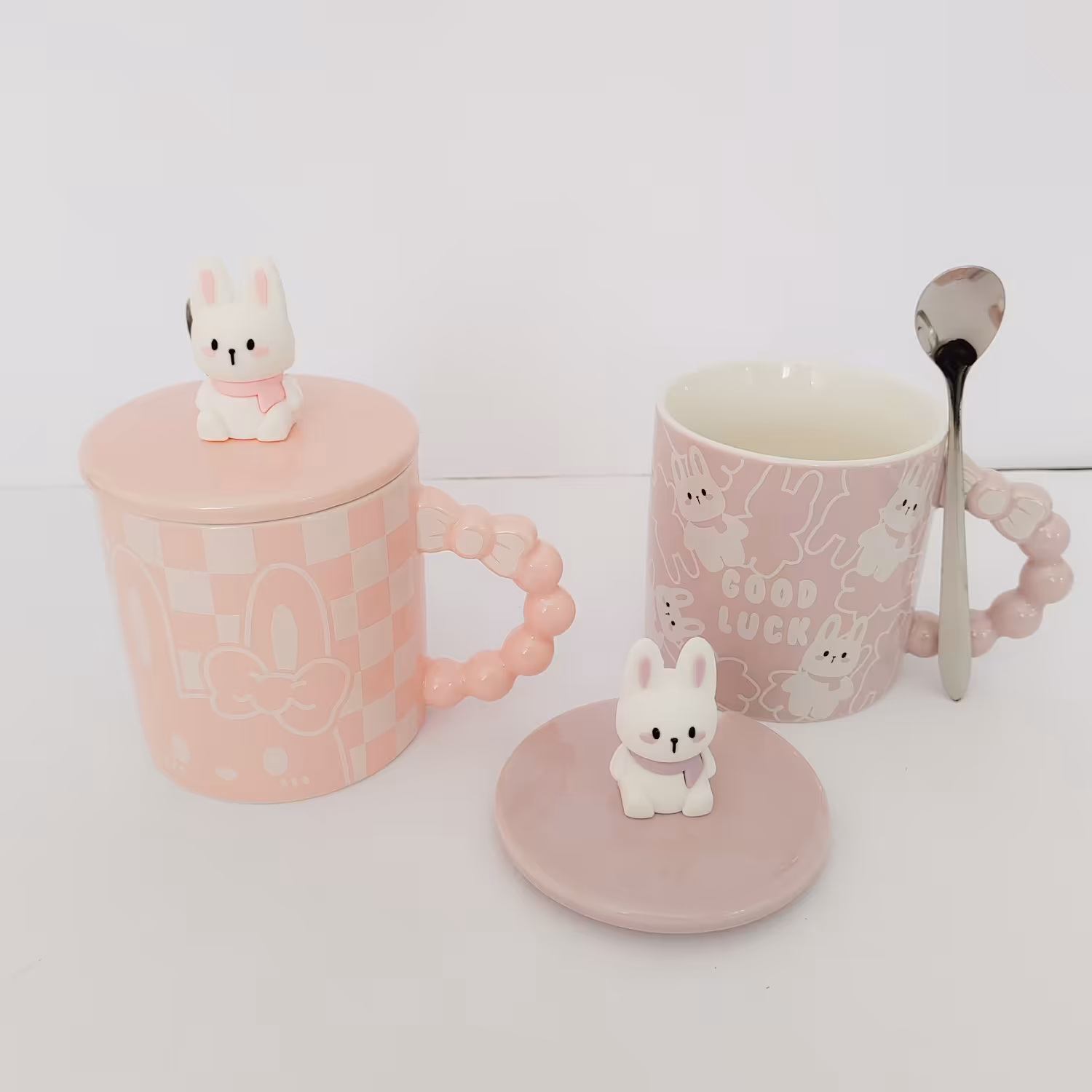 لیوان خرگوشی درب عروسکی - ماگ عروسکی 