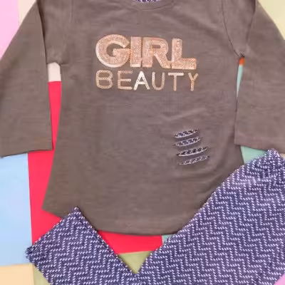 بلوز شلوار دخترانه دورس پولک دوزی سایز45