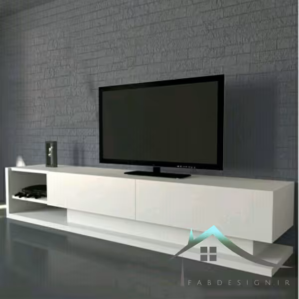 میز TV ساده سفید رنگ