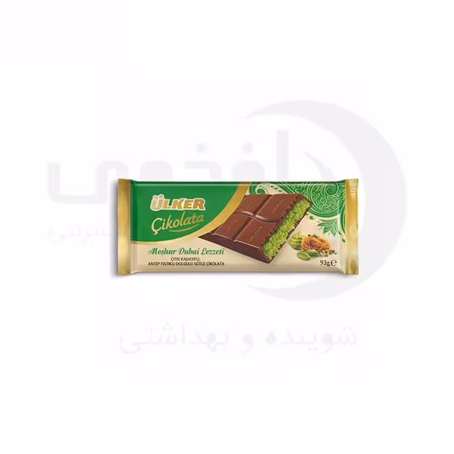 شکلات دبی تختهای تابلت اولکر با مغز کادایف و پسته 93 گرم