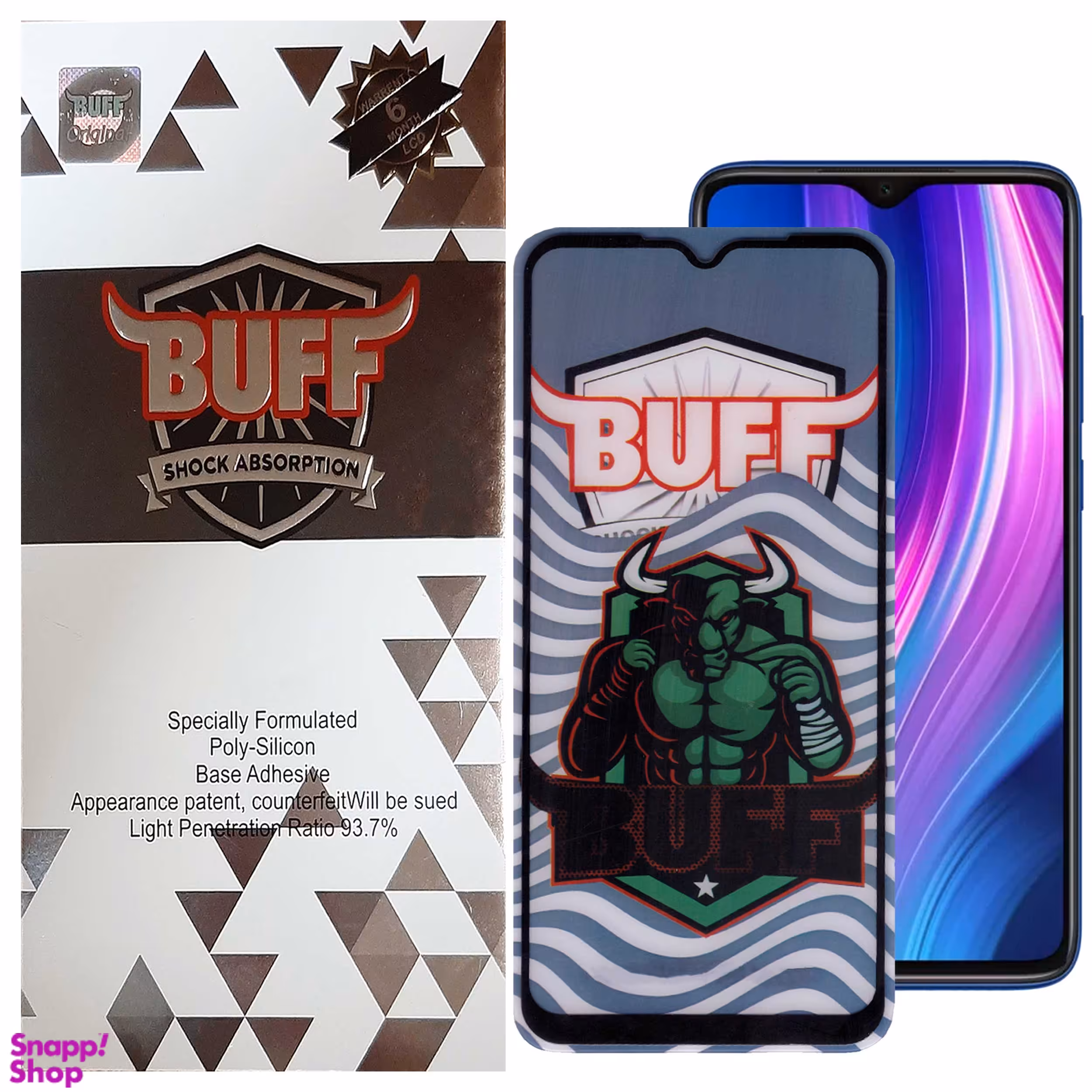 محافظ صفحه نمایش 5D بوف مدل Super Power-G مناسب برای گوشی موبایل شیائومی Redmi Note 9 4G (China) / Note 8 Pro