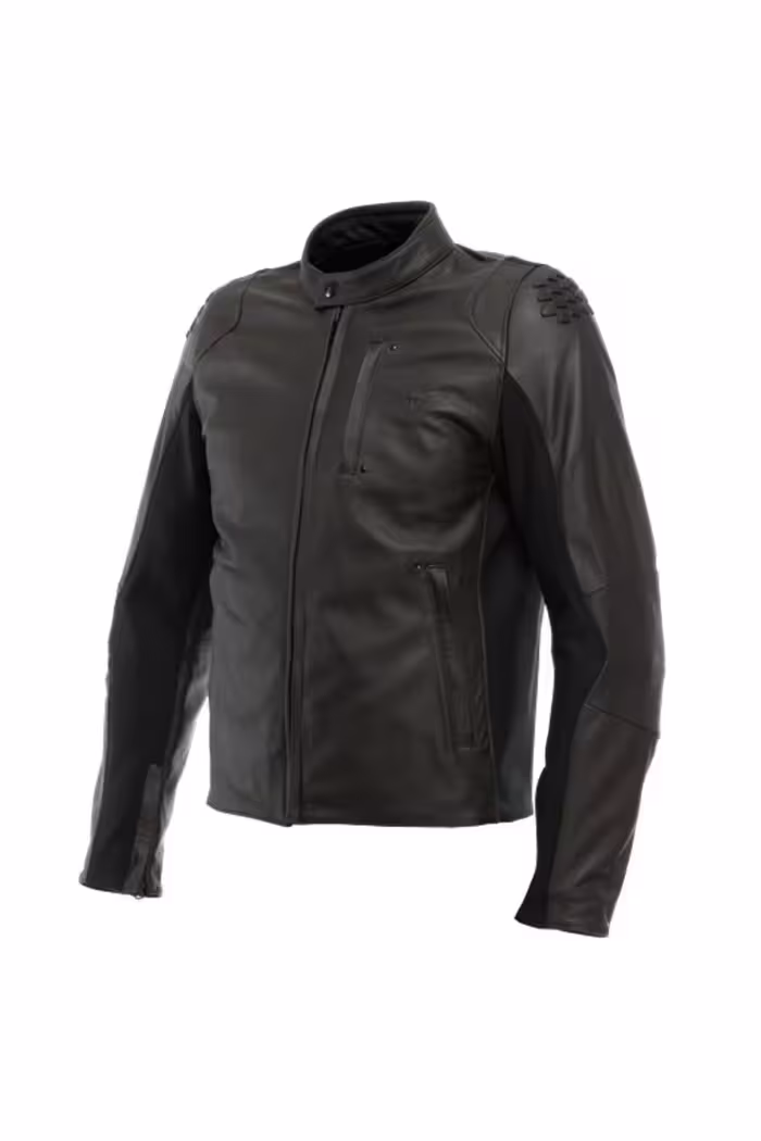 کاپشن موتورسوار مردانه و زنانه موتور کت چرمی قهوه ای تیره Istrice Qdf داینس Dainese