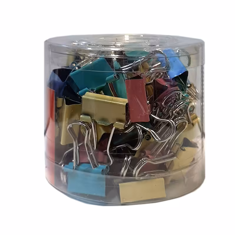 گیره دوبل رنگی سایز 15 بسته 60 عددی