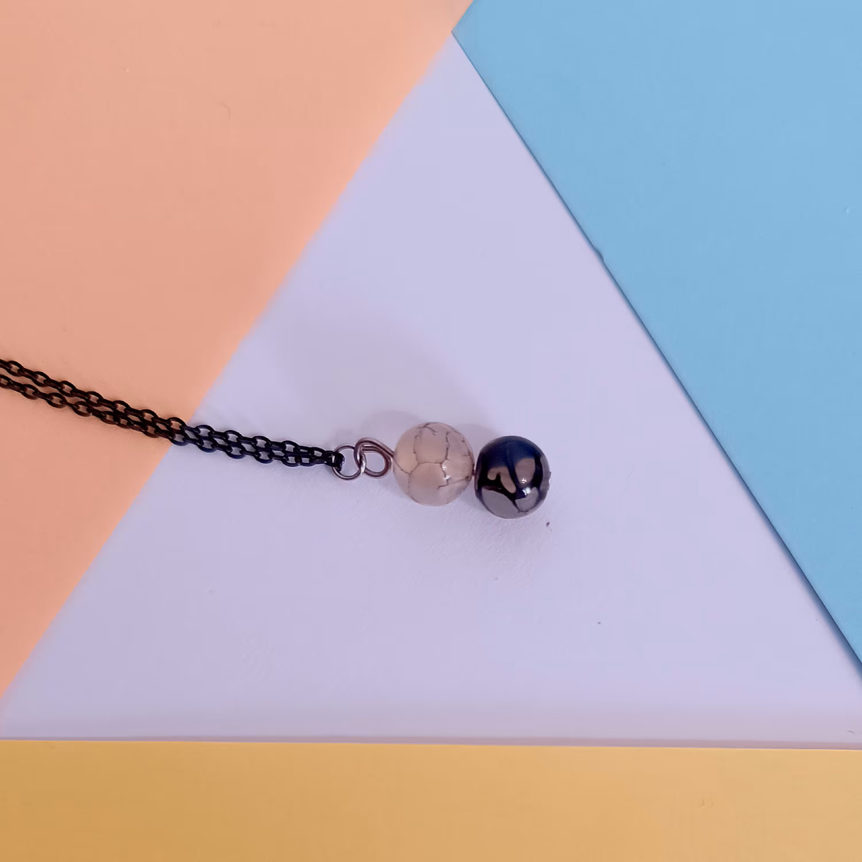 گردنبند عقیق دراگون با زنجیر استیل و رنگ ثابت