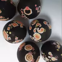 تخم مرغ رنگی سفالی تزئینی