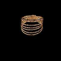انگشتر ژوپینگ 7 لاین ساده روکش طلا 18 عیار کد 125