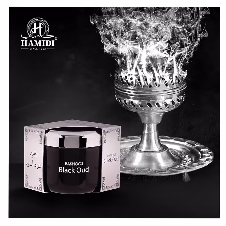 بخور عود اسود برند حامدی حجم 70 گرمی