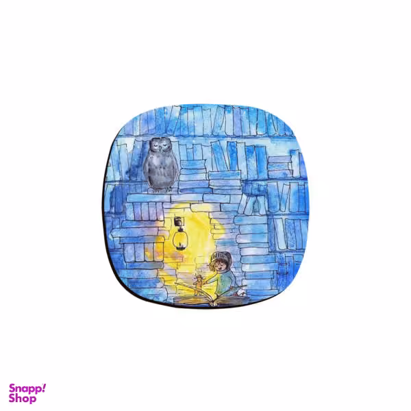 زیر لیوانی ترمه طراحان ایده مدل دختر در کتابخونه کد cfp413