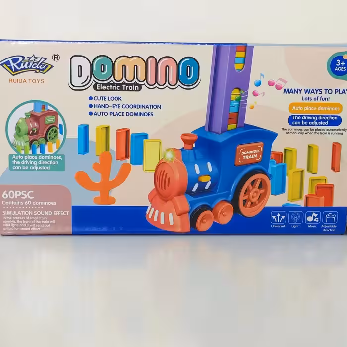 اسباب بازی قطار دومینوچین  دومینوساز موزیکال چراغدار قطار دومینو چین