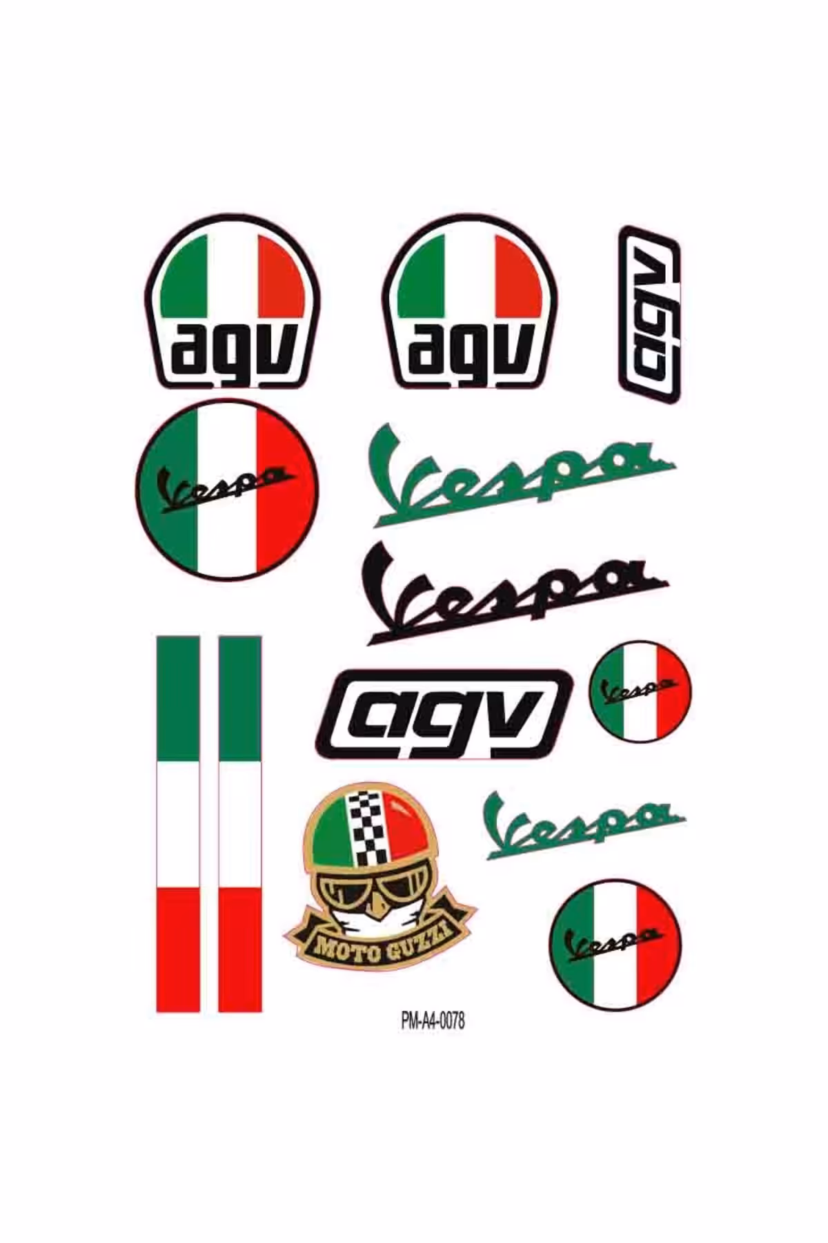 محافظ باک و برچسب مجموعه موتور سیکلت کلاه ایمنی VESPA AGV 02 MOTOSEPETİM