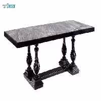 میز مستطیل پایه چوبی جهانتاب مدل کویین کد 4907