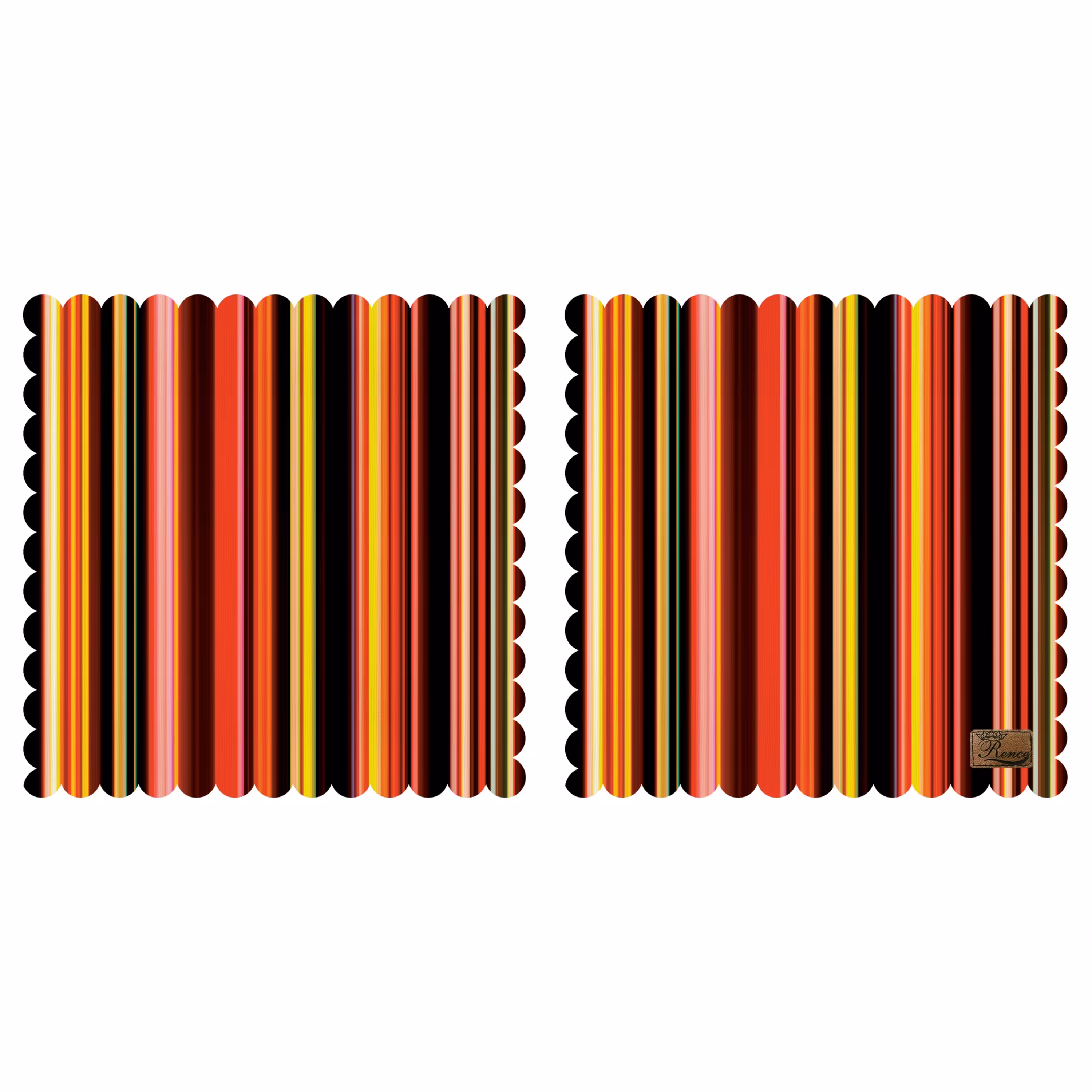 رومیزی مخمل طرح راه راه دو عدد سایز 40 در 40 مدل T3-86 شرکت رنس