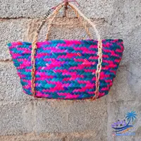 سبدحصیری زنبیل حصیری رنگی3