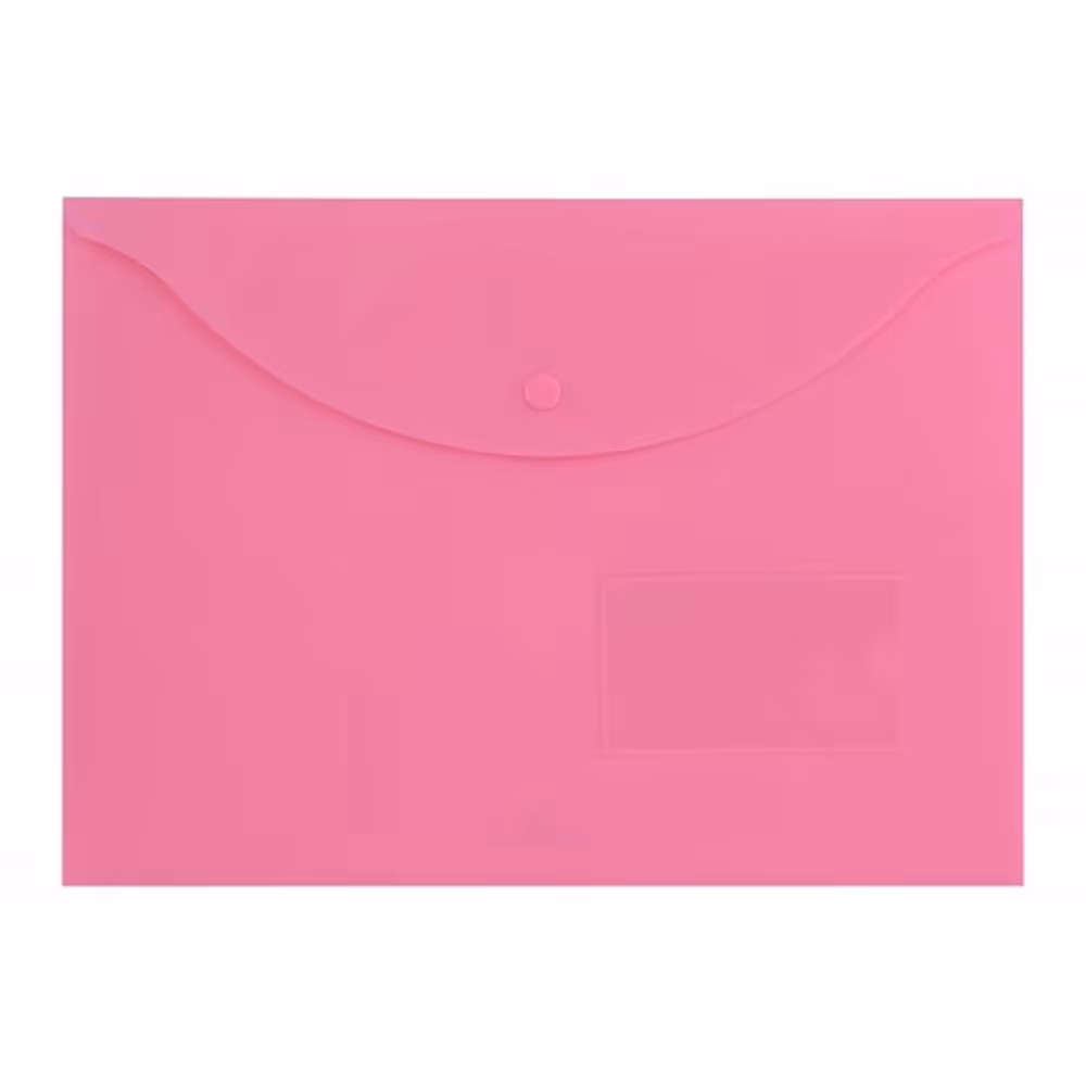 پوشه دکمه دار پاپکو مدل بیزنس مات A4 کد A4-116BM رنگ صورتی