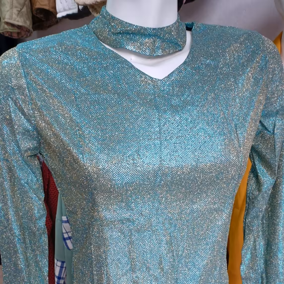 شومیز لمه شاین یقه طرحدار سایز 1و2 قد کار 72