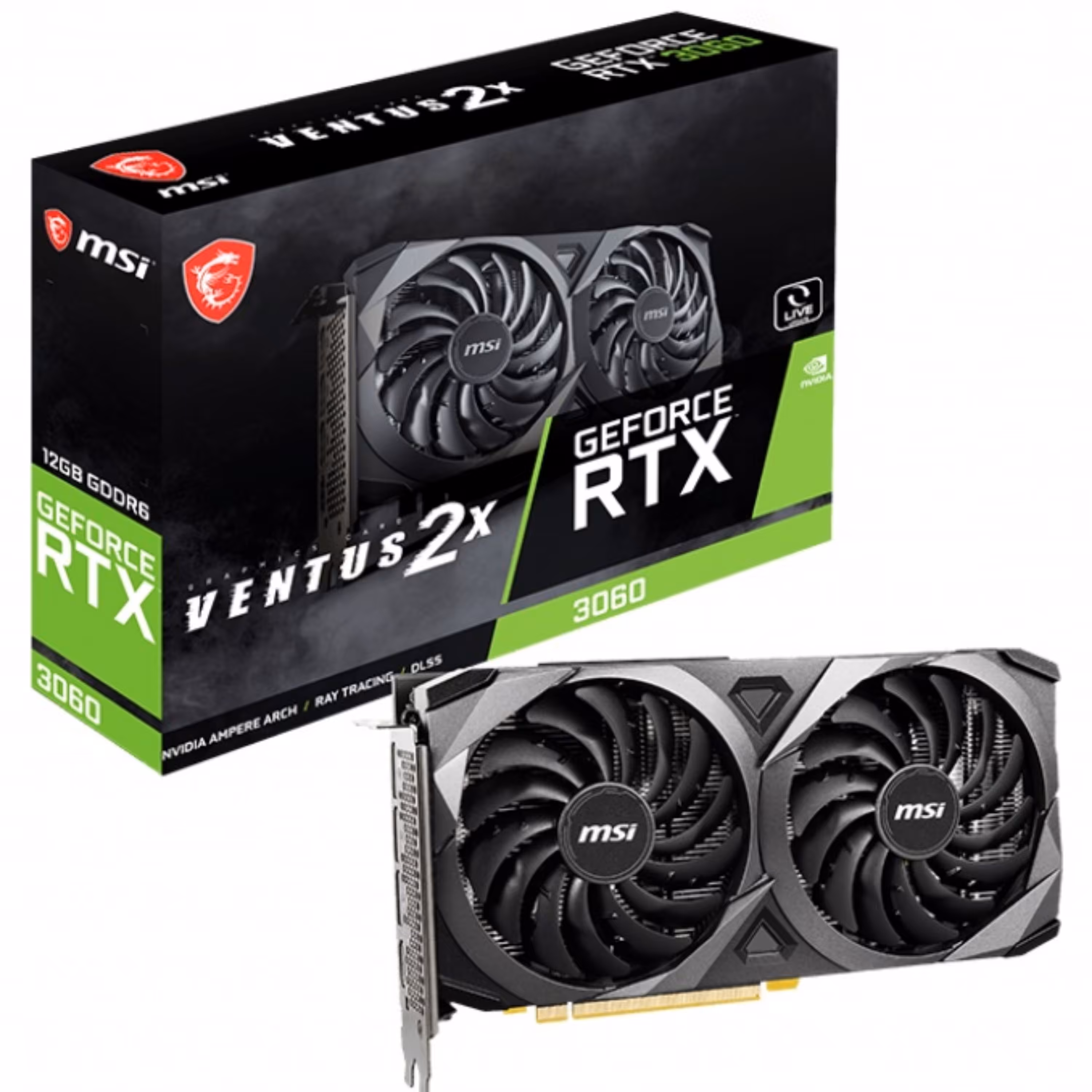 کارت گرافیک 12GB MSI GeForce RTX 3060 VENTUS 2X با گارانتی 36 ماهه