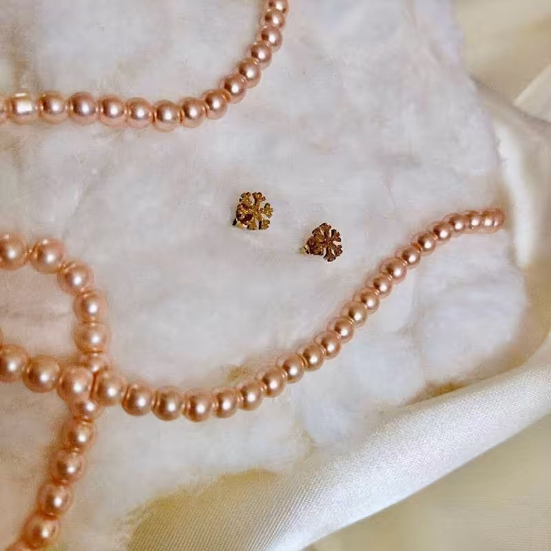 گوشواره میخی مدل برف شاین دار