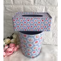 سطل و جا دستمال کاغذی فلزی وارداتی 